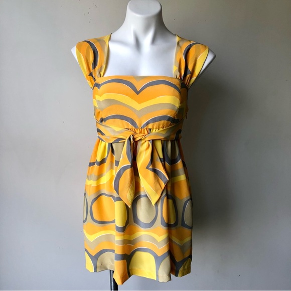 Vera Neumann La Paz Geo Print Tie Neck Silk Halter Tunic, 4 - Picture 6 of 9